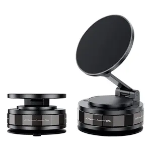 Heavy-Duty Magnetic Car Phone Mount - 360° Adjustable Vacuum Suction Cup, Metal Swivel Mount, MagSafe Compatible, Secure Hold, Strong Grip, Works on Dashboard & Multiple Surfaces, Compatible with iPhone 16 Pro Max, 15, 14, 13, 12 Plus