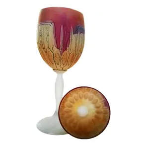 Love Fangs Set of 2 Romantic Red Crystal Goblets Hand-Lustered Artisan Craftsmanship Premium French Crystal Glass  8 - 12 Fl oz Capacity Perfect for Weddings & Romantic Occasions