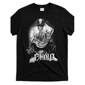 Golf Gift T-Shirt For Men and Women Chicano Mexican Skull Gangster Graphic T-Shirt - Black  Heavyweight Cotton Streetwear Tee with Bold "" Print, Unisex Casual Shirt for Men & Women, Machine Washable, Streetstyle Clothing |     Comfortable