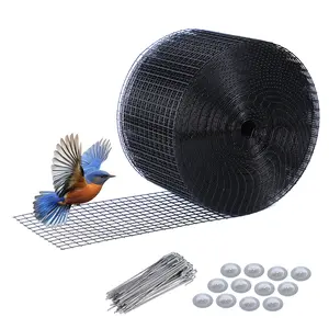 Critter Guard for Solar Panel Bird-Guard 6in x 100ft PVC Coated Pigeon Netting 1/2" Bird Mesh with 60 Fastener Clips Pigeon Solar Panel Mesh for Bird