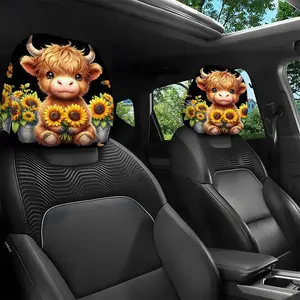 2pcs 11x10.2 inch Floral Calf Pattern Car headrest covers, Car seat decorative, Universal, easy to install, durable car interior seat accessories, suitable for daily commutes and travel, gifts for car enthusiasts and holiday presents, 0112LYY