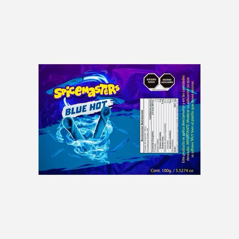 Spicemasters Blue Heat Bold Wild Street Style Kick Seasoning for Hot Wings Popcorn Chips Gummies Fruit Electric Bold Spicy Taco Ceviche Tropical Mexican Loco Cookers Flavor Chillipowder Chilli Oil