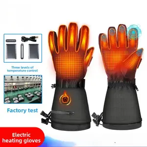 Smart Electric Heated Gloves Cold-Proof Warm Battery Charging Heating Gloves Touch Screen Temperature Adjustment for Motorcycle Riding Hand Cover Hand Protector