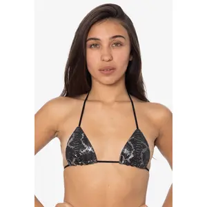 RLH3436 - Leather Nylon String Bikini Top