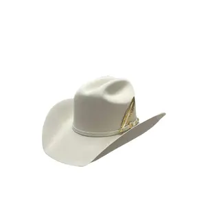Larry Mahan's 30X Cowboy Hat - Silver Belly, 100% Beaver Hair with Golden Buckles and Stitched Sweatband