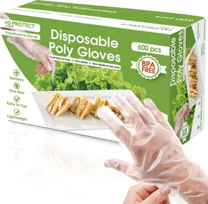 Keppi 100 pcs Disposable Gloves - BPA & Latex Free - Gloves Disposable Latex Free - For Food Handling - Food Safe - For Cooking - Bulk Purchase - Great Fit - Plastic