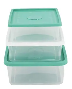 3 Pieces Plastic Food Containers With Lid, BPA Free,700/1000/1500 ml