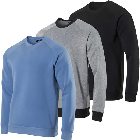 3 Pack: Men's Soft Plush Fleece Crewneck Sweatshirt - Athletic Pullover Sweater (Available In Big & Tall)