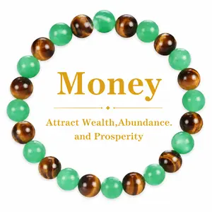PEALICIOUS Wealth-Attracting Bracelet is crafted from Green Aventurine and Tiger's Eye beads. Featuring a trendy, contrasting crystal design, it helps manifest your wishes, attract abundant wealth, and draw in good fortune and success.