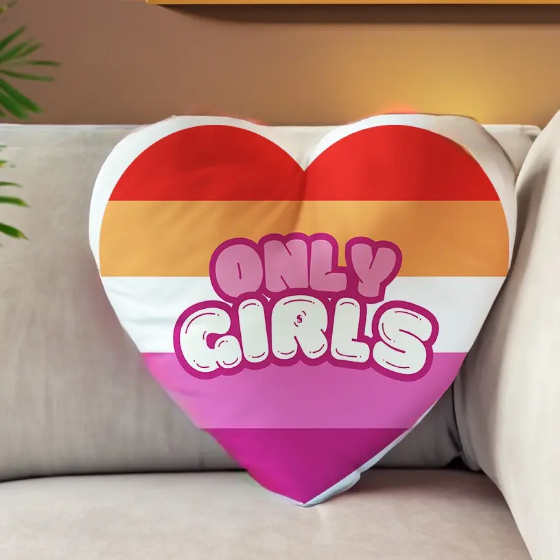 Only Girls Lesbian Shaped Throw Pillow Decorative Livingroom Throw Pillow For Bedroom & Living Room Home Decor