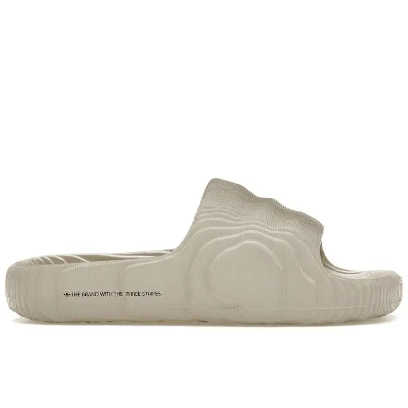 adidas Adilette 22 Slides Light Brown | Unisex Casual Slide Sandals | Futuristic Slip-On Footwear with Sculpted 3D-Inspired Design, Lightweight EVA Construction, Contoured Footbed, Cushioned Comfort, Durable Outsole, and Modern Everyday Lifestyle Style