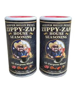 Pepper Belly Pete's Zippy-Zap House Seasoning (All-Purpose Blend) – Bold, Buttery Texas Flavor – 7 oz. Canister-2 pack