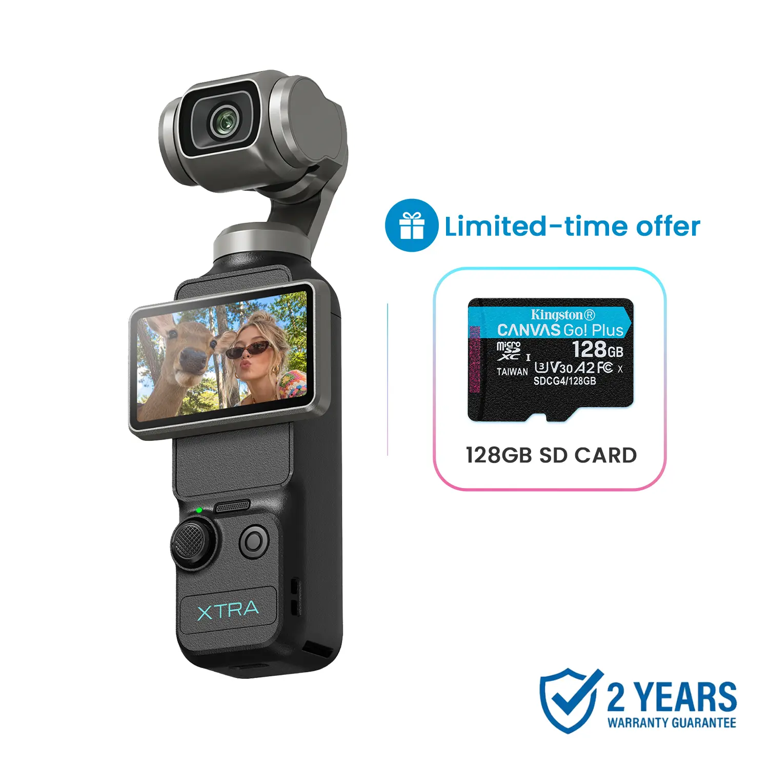 Xtra Muse Vlogging Camera with 1'' CMOS 4K/120fps Videos 3-Axis Gimbal Stabilizer Fast Focusing Face/Object Tracking Portable Handycam Camcorder, Video Recording Camera, Premium Portable Camcorder