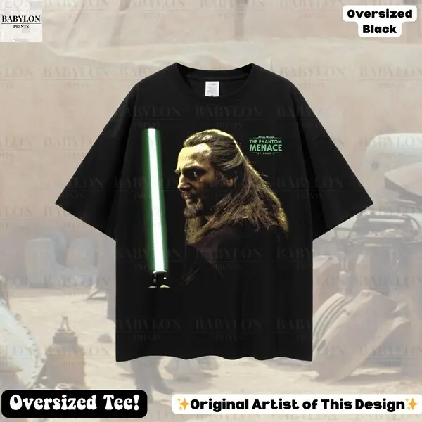 Qui Gon Jinn T Shirt The Phantom Menace Shirt Qui Gon Jinn Obi Wan Kenobi Tee Prequels Shirt