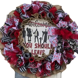 Classic Horror Film Character Wreath - Festive Home Decor for Halloween