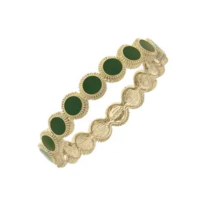 BIANCA ENAMEL DISC HINGE BANGLE IN ROYAL BLUE