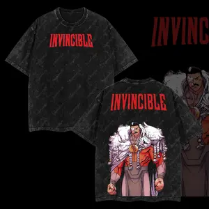 Superstyle "Thragg The Conqueror" Viltrumite War - Invincible Comic Double Printed Oversize Lightweight Acid Washed Tee TV Series Graphic Tee T-Shirt