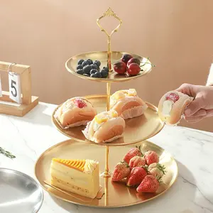 2-Tier 3-Tier European Style Multi-Tiered Dessert Stand, Removable Cake Display Plate Set with Matching Fitting, Ideal for Cupcake, Donut, Fruit and Snack Serving, Great for Tea Party, Banquet, Home Kitchen Decor and Christmas Holiday Gift.