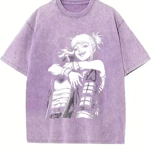 Washed Vintage My Hero Academia Toga Himiko & Dabi Hug Anime Graphic Unisex Tee