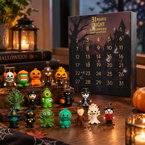 2026 Halloween Countdown Advent Calendar Plastic Gift Box - 31 Nights of Fright Blindbags, 3-5CM Scary Doll Collectible Minifigures, Hanging Charms, Mini Decorations, Party Gift for Horror Lovers (Fan Shop Must-Have)