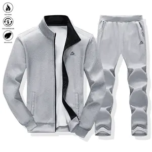 Men's Spring And Autumn Fashion High Mountain Printed Full Zipper Sports Casual Long Jacket Set With Pockets Sports Apparel All Season Jogging Sports Suit Men'S Clothing Men'S Set