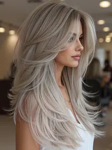 24 Inch Light Gold Gradient Bangs Long Curly Wig, Natural Looking Wig, Synthetic Fiber, High Heat Resistant, Daily Wear, Fashion Gift Choice