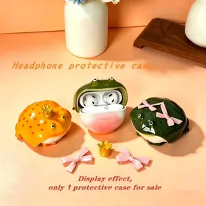 Funny Frog Handmade Earphone Case, High-End Protective Cover, Frog Earphone Shell, Compatible with AirPods Pro 3 Protector