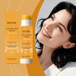 Eelhoe Turmeric Lemon Lip Balm, Moisturizing Hydrating Shiny Glossy Soft Lips, Daily Hydration Cleansing Dead Skin, Essential Lip Care