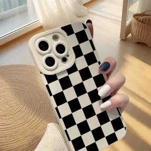 Checkerboard Pattern Phone Case, Anti-drop Cellphone Protective Case, Total Protective Shockproof Mobile Phone Cover for iPhone, Casing, Phone Protector