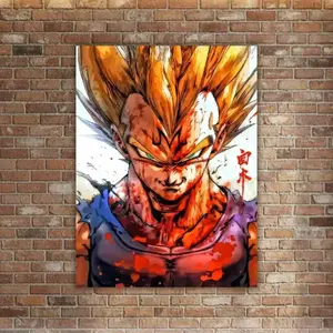 Majin Vegeta Metal Wall Art, DBZ Poster, Saiya Prince, Anime Manga Print( Unframed - Print Only )