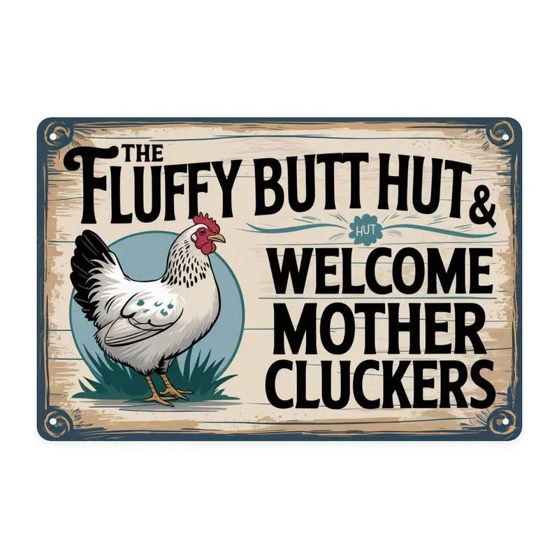 Colorful Aluminium Vintage Chicken Farm Metal Sign, Home Decor Products, 08x12in(20x30cm) Wall Plaque for Home Bedroom, Gift for Room Decoration, Decorative