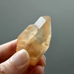 2in 46g Record Keeper Tantric Twin Pink Shadow Smoky Scarlet Temple Lemurian Seed Quartz Crystal, Serra do Cabral, Brazil