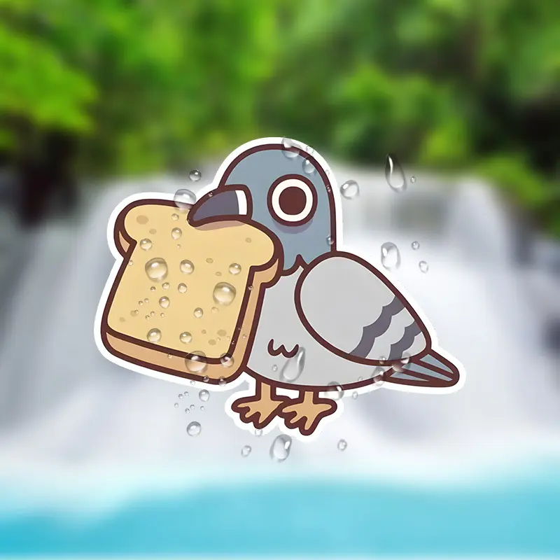 A Film Pigeon with Van Sticker, Self-adhesive, Matte Effect, Irregular Shape, Single Use, Very Suitable for Laptops, Cars, Suitcases, Bumpers, Refrigerators, Windows, Toolboxes, Motorcycles