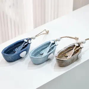 Mediterranean Ship Ocean Style Decorative Ornament, Creative Boat Model Craft, Pirate Ship Desktop Display, Small Wooden Ship