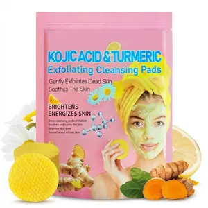 PHOR ESSENTIALS Turmeric Kojic Acid Cleansing Exfoliating Pads Facial Cleansing Foaming Skincare Organic Gentle Daily Smooth Skin Repair Cleanser