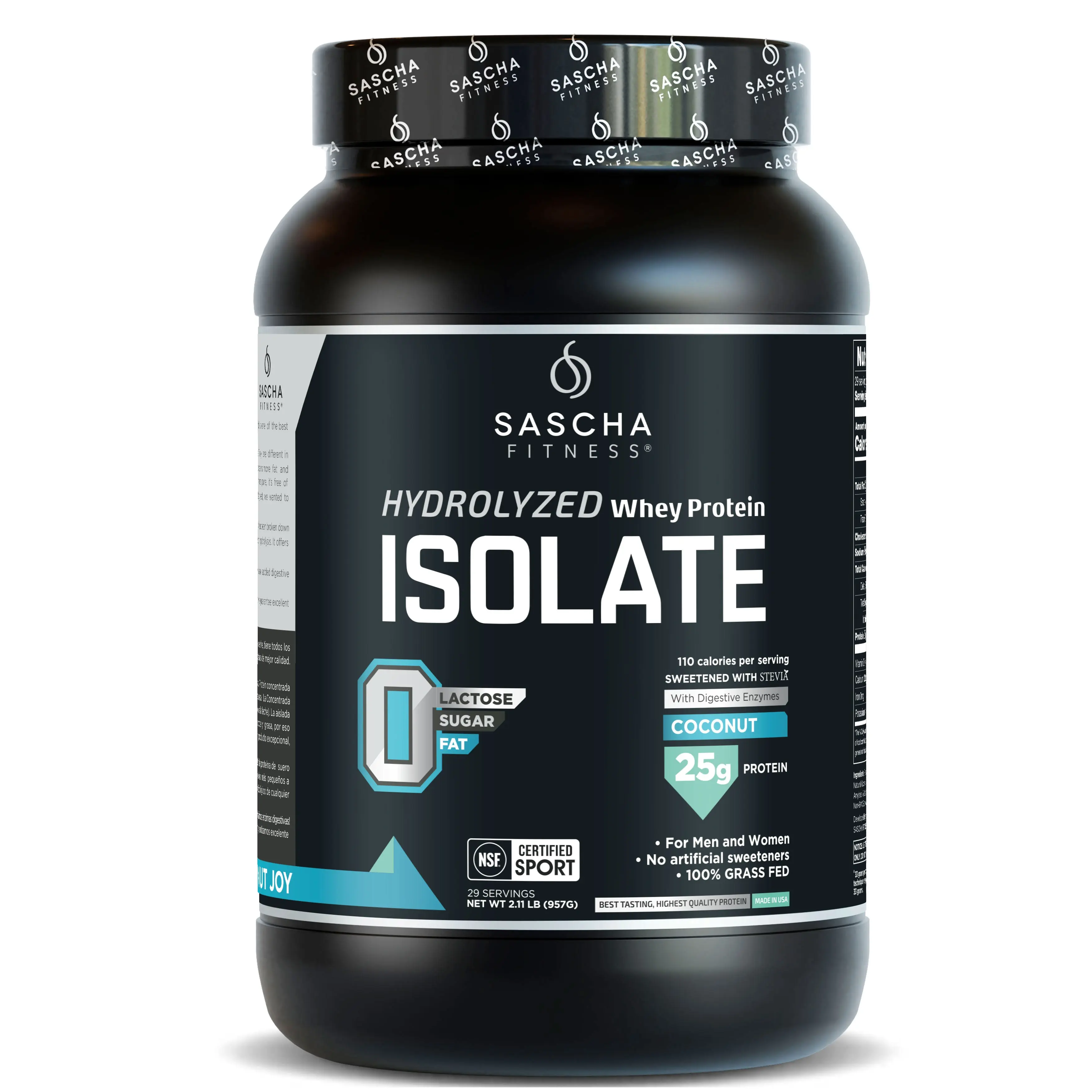 SASCHA FITNESS Hydrolyzed Whey Protein Isolate | Coconut SASCHA FITNESS Hydrolyzed Whey Protein Isolate | Coconut