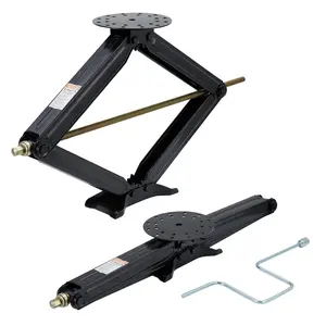 Set of 2 Camper Trailer RV Stabilizer Jacks, 7500Lb Heavy Duty 30" RV Stabilizer Leveling Scissor Jack with Crank Handle & Drill Sockets for Travel Trailer Camper, Black