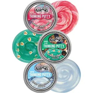 Holiday Putty Mini Tins – 3 Pack (2025 Edition): Reindeer Games, Candy Cane Lane & Winter Wonderland – Glow & Color Change Putties – Sensory Holiday Fun – .46 oz Each