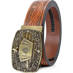 BELTROAD Men's Western Ratchet Belt with Embossed Patterns & Smooth Ratcheting Action for Jeans & Casual Wear Perfect for Country Concerts & Rodeos