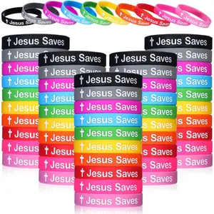 100 count Christian  Rubber Bracelets Bulk  Verse  Saves  Scripture  Wristbands Christian Gifts for Church Sunday School Prizes   Bracelets, Colorful
