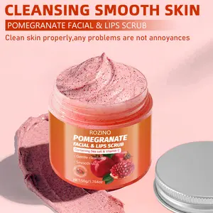 Rozino Pomegranate Facial & Lips Scrub Gentle Cleansing with Vitamin C for Smooth Skin Care 50g