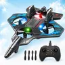 Kids RC Jet Plane Drone Toy, Remote Control Airplane with LED Lights, 360 Flip Action and Beginner Friendly Flying Play