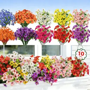 10 sticks of simulated plant flowers are used for outdoor decoration, And the simulated silk daisies are true in appearance, Resistant to ultraviolet rays and do not fade, And are used for home porch patio flowerpots,Suitable mother's day gift for mom.
