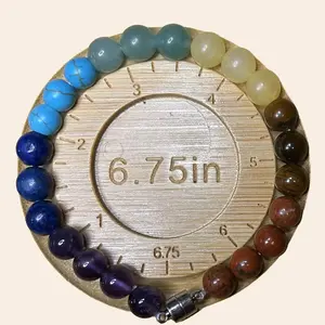 8mm Chakra Beads: Amethyst, Lapis Lazuli, Dyed Howlite, Green Aventurine, Honey Calcite, Tiger Eye, Red Jasper & 8mm 2nd Type: Clear Quartz, Sodalite, Green Aventurine, Rhodonite, Citrine, Red Agate, Black Onyx Bracelet