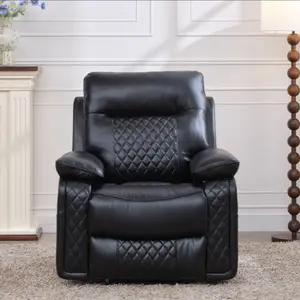 【Summer Sale】EBELLO Manual Recliner Chair, Breathable PU Leather Recliner Chairs for Adults, Overstuffed Arm and Back Lazy Boy Recliners for Living Room, Single Manual Reclining