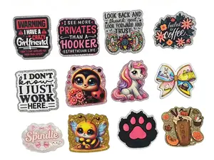 100PCSMixed Cartoon Acrylic Pieces Clear Printed Acrylic Slices DIY Handmade Keychain Phone Case Hair Clip Craft Making Supplies