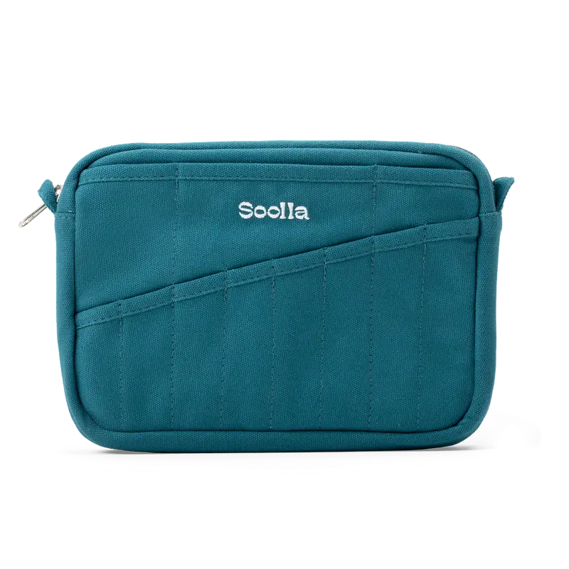 Soolla® Studio Pouch, Aquamarine – 20-Pocket A5 Stationery & Art Tool Organizer with YKK Zipper