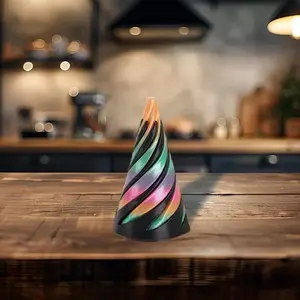 6pcs 3D Printed Dual-Push Spiral Cone Desktop Ornament, Table Centerpiece, Halloween Christmas Thanksgiving Holiday Gift，Decompression Toys, Desktop Decoration Ornaments, Figurine Decor