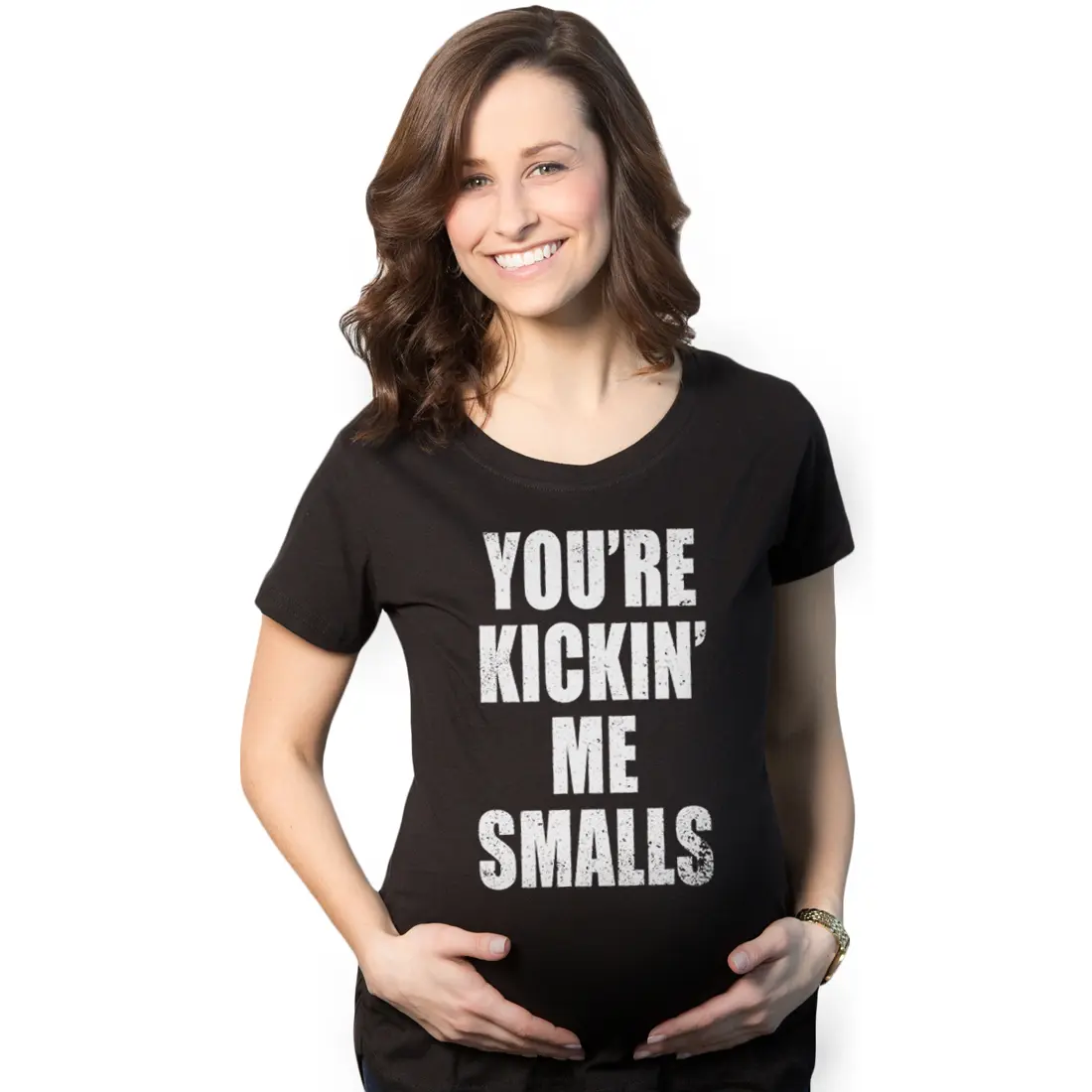 Maternity Kicking Me Smalls Funny T shirt Pregnancy Announcement Novelty Tee Funny Graphic Maternity Tee Cute Pregnancy Tees With Plus Sizes Pregnant Baseball Maternity Wear Funny Movie Short Sleeve Maternity