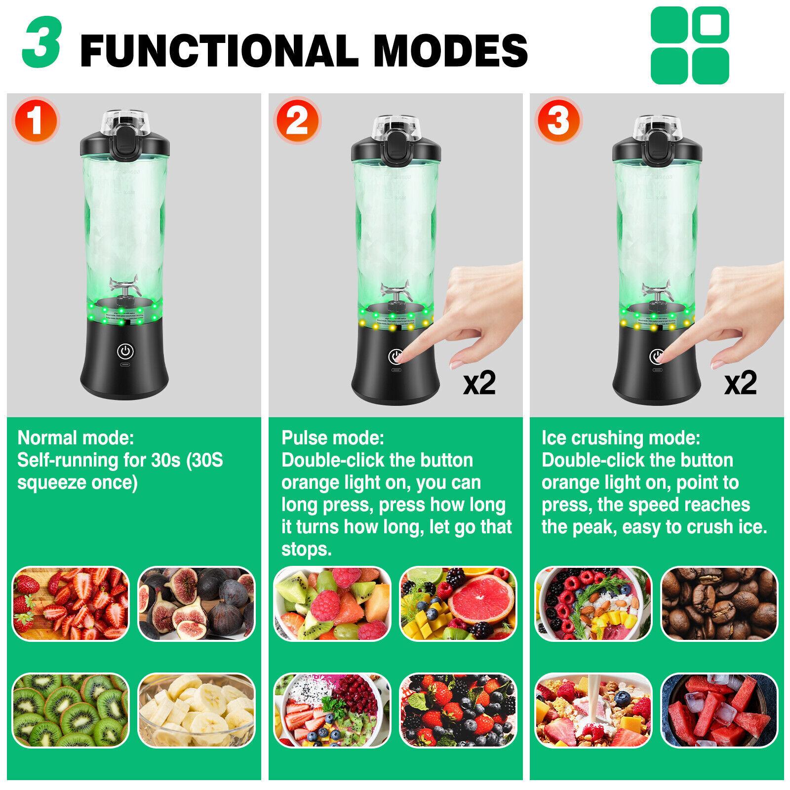600ML Portable Blender Personal Blender For Shakes Smoothie Maker Fruit Juicer